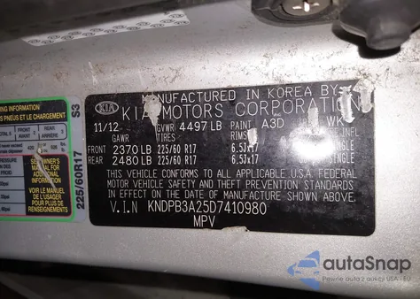 2013 Kia Sportage Lx z USA, uszkodzony, nr VIN KNDPB3A25D7410980